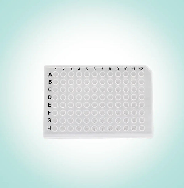 0.2 ml 96-well PCR Plate, Natural, Half Skirt, Black-lettered, 15/Box Direct2Lab
