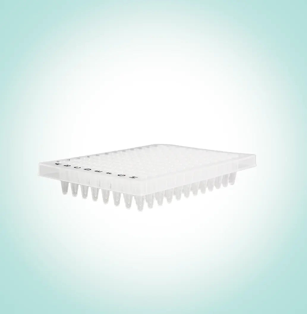 0.2 ml 96-well PCR Plate, Natural, Half Skirt, Black-lettered, 15/Box Direct2Lab